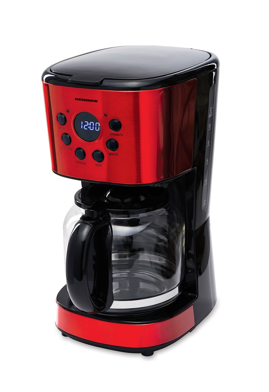 Cafetiera digitala, Heinner, 900 W, 1.5 L, rosu - imagine 3